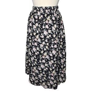 JKLA California Vintage Ditsy Floral MIDI Skirt Made in The USA 90s Girly